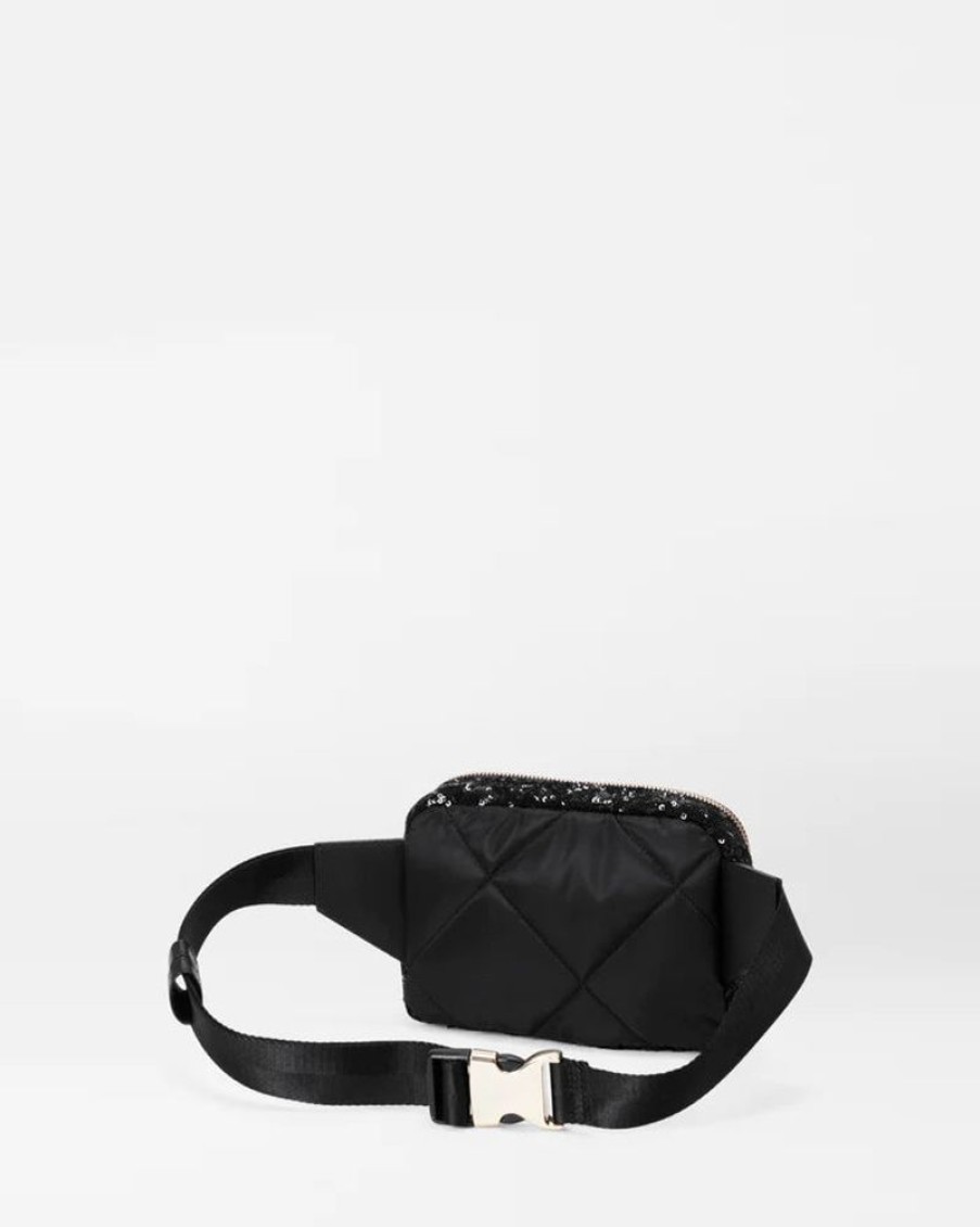 Handbags MZ Wallace | Quilted Madison Belt Bag Black Sequin