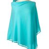 Jewelry + Accessories Alpine Cashmere Scarves | Pom Pom Tri Wrap Aquamarine