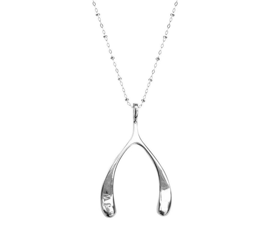 Jewelry + Accessories Jane Win Jane Win Jewelry | Lucky Wishbone Silver 18" Satellite