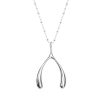 Jewelry + Accessories Jane Win Necklaces | Lucky Wishbone Silver 18" Satellite