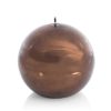 Jewelry + Accessories Zodax Candles & Diffusers | Shiny Metallic Ball Candle 6" Chestnut