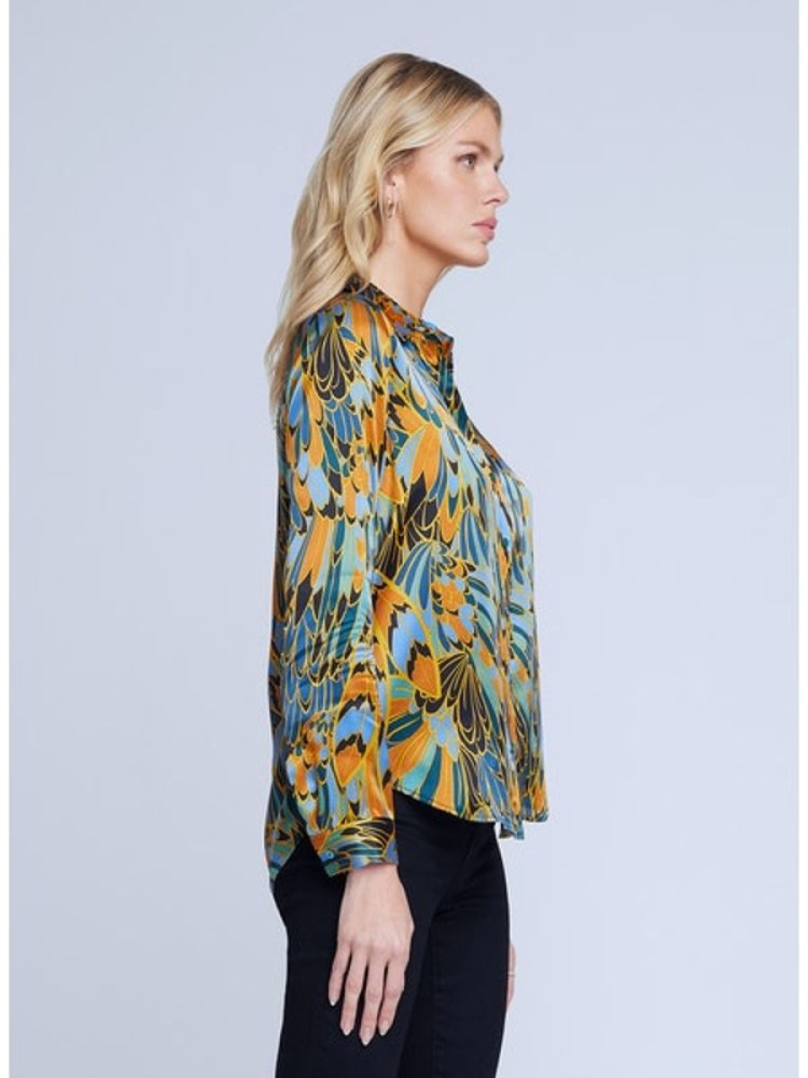 Apparel L'Agence | Tyler Blouse Blue Multi Parrot Feather