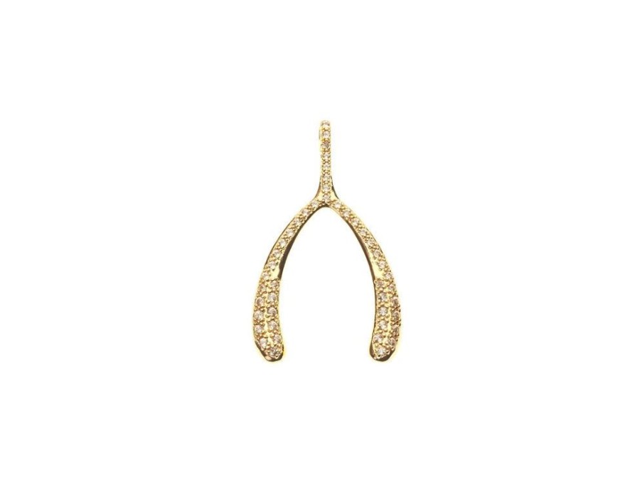 Jewelry + Accessories Jane Win Jane Win Jewelry | Lucky Pave Wishbone 18-20" Adjustable Chain