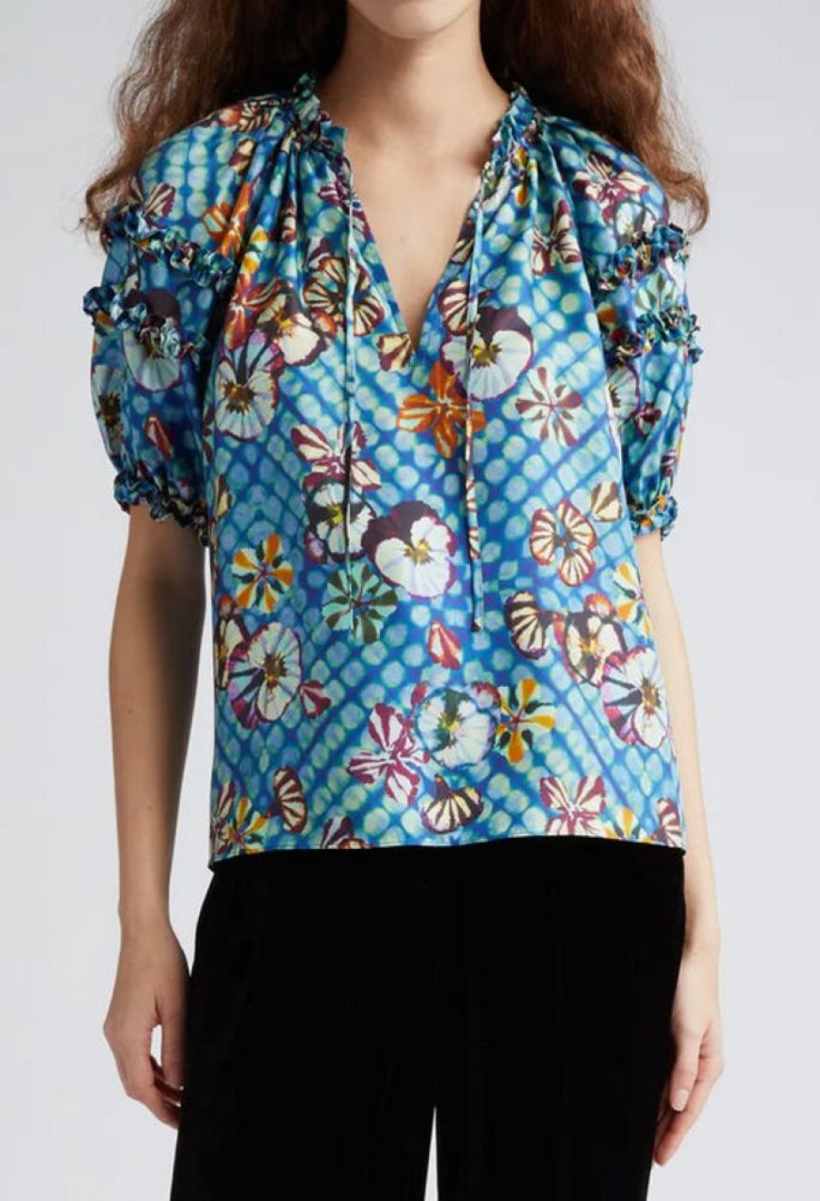 Apparel Ulla Johnson | Annabella Silk Top Azul